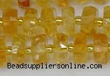 CRB842 15.5 inches 6*10mm faceted rondelle citrine beads