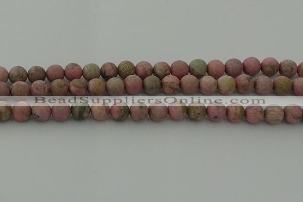 CRC1003 15.5 inches 10mm round matte rhodochrosite gemstone beads