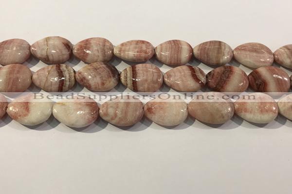 CRC1087 15.5 inches 18*25mm flat teardrop rhodochrosite beads