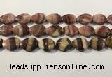 CRC1088 15.5 inches 18*25mm flat teardrop rhodochrosite beads