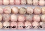 CRC1195 15 inches 4mm round rhodochrosite gemstone beads