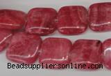 CRC28 15.5 inches 14*14mm square dyed rhodochrosite gemstone beads