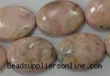 CRC307 15.5 inches 18*25mm oval Peru rhodochrosite beads