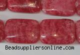 CRC34 15.5 inches 18*25mm rectangle dyed rhodochrosite gemstone beads