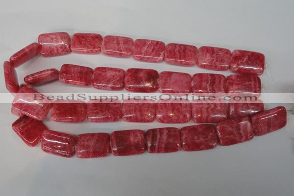 CRC34 15.5 inches 18*25mm rectangle dyed rhodochrosite gemstone beads