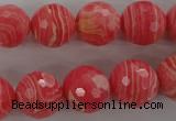 CRC405 15.5 inches 14mm faceted round synthetic rhodochrosite beads