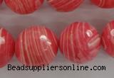 CRC408 15.5 inches 20mm faceted round synthetic rhodochrosite beads