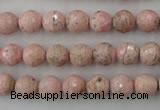 CRC452 15.5 inches 8mm faceted round Argentina rhodochrosite beads