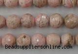 CRC455 15.5 inches 14mm faceted round Argentina rhodochrosite beads