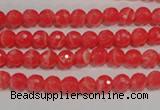 CRC511 15.5 inches 6mm faceted round synthetic rhodochrosite beads