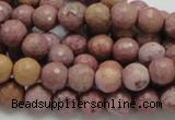 CRC58 15.5 inches 8mm faceted round rhodochrosite gemstone beads