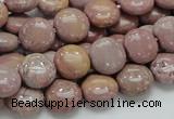 CRC72 15.5 inches 12mm flat round rhodochrosite gemstone beads