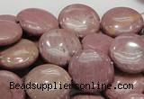 CRC73 15.5 inches 16mm flat round rhodochrosite gemstone beads