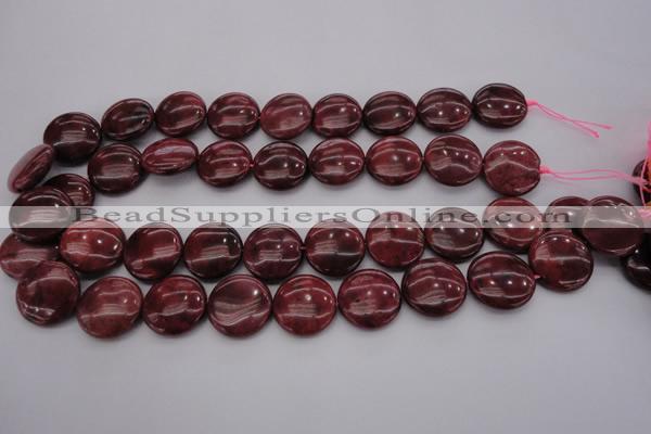 CRC817 15.5 inches 18mm flat round Brazilian rhodochrosite beads