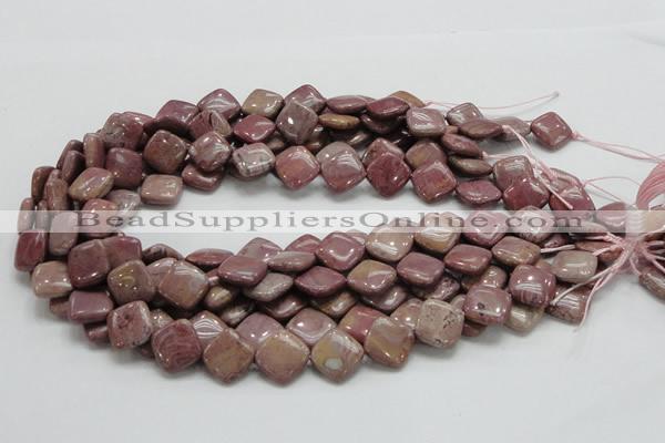 CRC85 15.5 inches 13*13mm diamond rhodochrosite gemstone beads