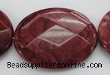 CRC863 15.5 inches 30*40mm faceted oval Brazilian rhodochrosite beads