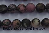 CRD24 15.5 inches 6mm round matte rhodonite beads wholesale