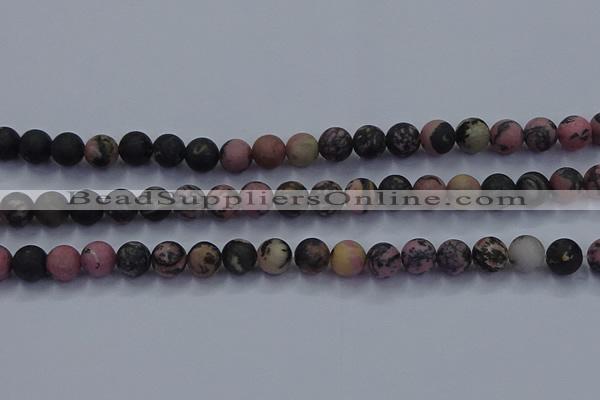 CRD25 15.5 inches 8mm round matte rhodonite beads wholesale