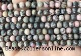 CRD31 15.5 inches 6mm round matte rhodonite beads wholesale