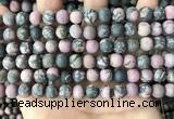 CRD32 15.5 inches 8mm round matte rhodonite beads wholesale