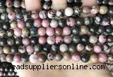 CRD352 15.5 inches 8mm round rhodonite beads wholesale