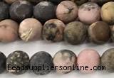 CRD365 15 inches 4mm round matte rhodonite beads