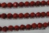 CRE101 15.5 inches 6mm faceted round red jasper beads wholesale