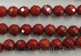 CRE153 15.5 inches 8mm faceted round red jasper beads wholesale