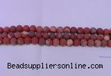 CRE160 15.5 inches 4mm round matte red jasper beads