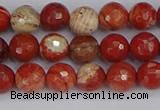 CRE331 15.5 inches 6mm faceted round red jasper beads