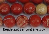 CRE333 15.5 inches 10mm faceted round red jasper beads