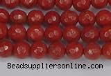 CRE338 15.5 inches 4mm faceted round red jasper beads