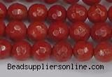 CRE339 15.5 inches 6mm faceted round red jasper beads