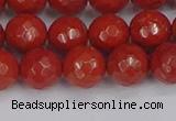 CRE341 15.5 inches 10mm faceted round red jasper beads