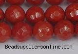 CRE342 15.5 inches 12mm faceted round red jasper beads