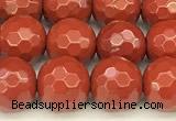 CRE360 15 inches 6mm faceted round red jasper beads wholesale