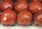 CRE361 15 inches 8mm faceted round red jasper beads wholesale