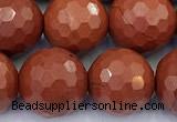 CRE366 15 inches 10mm faceted round red jasper beads