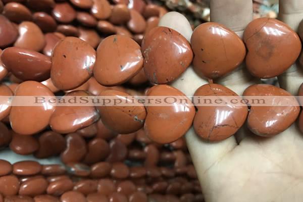 CRE67 15.5 inches 20*23mm heart red jasper beads wholesale