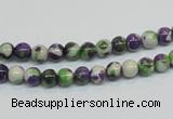 CRF01 15.5 inches 4mm round dyed rain flower stone beads wholesale