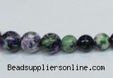 CRF10 15.5 inches multi sizes round dyed rain flower stone beads