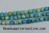 CRF100 15.5 inches 4mm round dyed rain flower stone beads wholesale