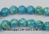 CRF102 15.5 inches 8mm round dyed rain flower stone beads wholesale