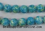 CRF103 15.5 inches 10mm round dyed rain flower stone beads wholesale