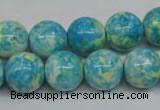 CRF105 15.5 inches 14mm round dyed rain flower stone beads wholesale