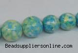 CRF112 15.5 inches 10mm - 20mm round dyed rain flower stone beads