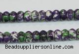 CRF14 15.5 inches 5*8mm rondelle dyed rain flower stone beads wholesale