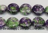 CRF16 15.5 inches 16mm flat round dyed rain flower stone beads