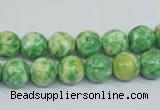 CRF183 15.5 inches 10mm round dyed rain flower stone beads wholesale