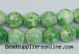 CRF184 15.5 inches 12mm round dyed rain flower stone beads wholesale